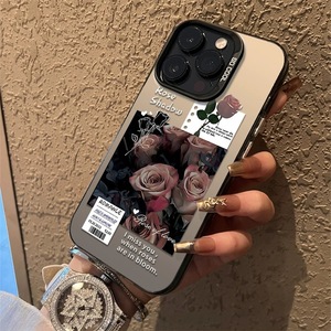 เคสโทรศัพท์มือถือลายดอกกุหลาบพิมพ์ลายเคลือบเงิน TPU PC สำหรับ iPhone <span class=keywords><strong>11</strong></span> 12 13 14 15 16 17 18 Pro Max - Product Image 2