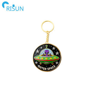 Factory Bomb UFO We Are Not Alone Llavero Logotipo personalizado Cute Alien Galaxy Spaceship I Believe UFO Llaveros Key - Product Image 6