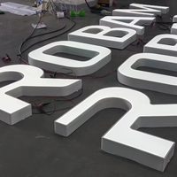 Lettres en acrylique 3D avec module LED et bordure en aluminium, logo de marque personnalisé pour immeuble de bureaux