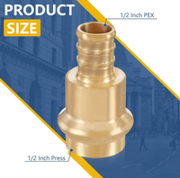 Raccords à sertir PEX de 1/2 pouce de la marque HUANHAI, adaptateur en laiton, raccord à sertir, garantie de 3 ans, forgé et poli pour l'alimentation en eau Pn25