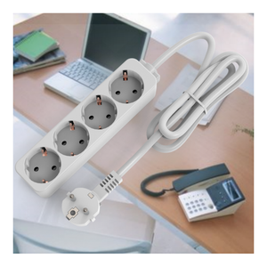 Enchufe de Extensión de 4 Vías con Conexión a Tierra, Estándar Europeo, con Cable de 1.5/3/5 Metros, Regleta de Alimentación Eléctrica - Product Image 4