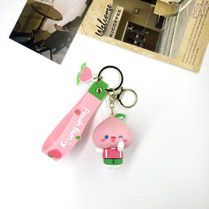 QY personnalisé 3D PVC caoutchouc porte-clés personnage de dessin animé poupée pendentif doux porte-clés Offset imprimé cadeau - Product Image 2
