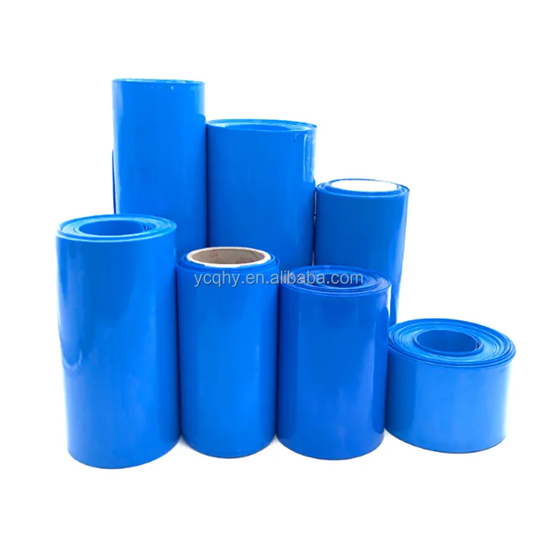 battery shrink wrap blue pvc heat shrinkable film pvc heat shrink tube For 18650 21700 32700 batteries packs