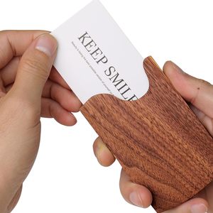 Porte-cartes de crédit Portable porte-cartes de visite nom d'entreprise porte-cartes de visite de poche en bois <span class=keywords><strong>portefeuille</strong></span> pour hommes - Product Image 4