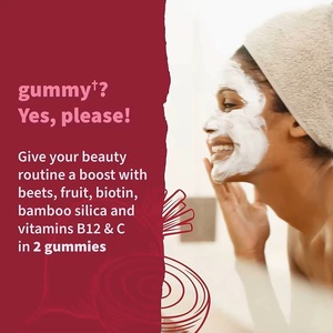 Gummies di Bellezza OEM Beets Vegan Biologico USDA Senza Glutine Biotina Vitamina B12 C Silice di Bambù Antiossidante Energia Integratore per la Pelle - Product Image 3