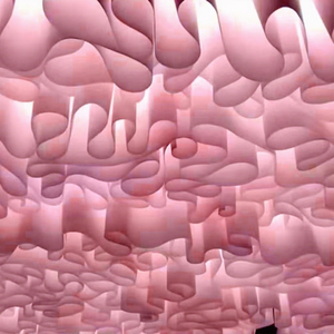 Décoration de plafond élégante en tissu texturé français rose, motif vague incurvée, élément naturel, pour mariage, par LEDA Factory - Product Image 1