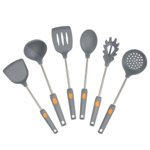 Juego de 6 Utensilios de Cocina de Silicona, Antiadherentes, Resistentes al Calor, de Acero Inoxidable, para Cocina - Product Image 1