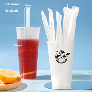 Boba <strong>Straws</strong> Disposable Individually Wrapped PLA Biodegradable <strong>Milkshake</strong> <strong>Straw</strong> - Product Image 2