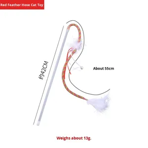 Bacchette ecologiche Teaser per gatti con piume e campane-giocattolo interattivo per gatti - Product Image 5