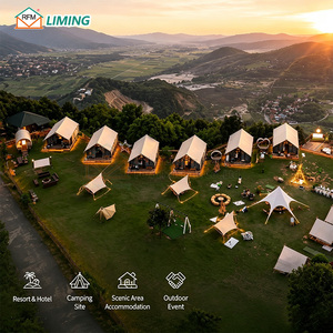 Tente de glamping multifonctionnelle d'extérieur, abri de villégiature imperméable, tente de restauration et de réception pour <span class=keywords><strong>camping</strong></span> et village touristique - Product Image 4