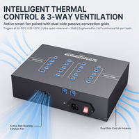 Sipolar A-223 Hub USB 3.0 de 20 Puertos, Hub USB con Alimentación de 200W y Interruptores Individuales, Estación de Acoplamiento de Datos para Laptop, Computadora de Escritorio y Tablet