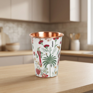 Gobelet de fête réutilisable en verre et métal à motif floral, design bohème pour adultes - Product Image 3