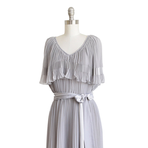 Moda de verano <span class=keywords><strong>O</strong></span> cuello de gasa plisada vestido de las mujeres - Product Image 1