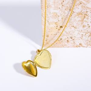 Personalizado DIY parejas joyería de acero inoxidable marco de fotos CZ flor amor corazón medallón colgante collar para Mujeres Hombres familia - Product Image 4