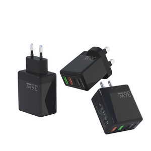 Type C ที่ชาร์จแบบเร็ว PD 36W + QC3.0 USB C ที่ชาร์จแบบเร็ว4พอร์ต UK EU US plug ที่ชาร์จติดผนัง - Product Image 2