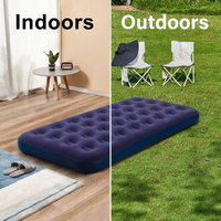 Matelas gonflable en PVC COMCO, taille king size, simple, pliable, matelas pneumatique portable, tapis de camping, lit d'air confortable pour l'extérieur, sans pompe