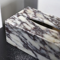 SAIDKOCC 25x14x10cm luxe Calacatta alto marbre boîte à mouchoirs élégant serviette conteneur pour maison salon bureau ou hôtel