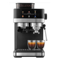 Machine à café expresso électrique tout-en-un ANWELL avec broyeur intégré, 1350 W, 15 bars de pression, semi-automatique, machine à café italienne pour la maison