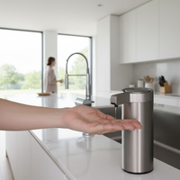 Distributeurs automatiques de savon liquide sans contact à double fonction pour salle de bain, intelligents, pour hôtel, en acier inoxydable, 270 ml, OEM d'usine d'origine