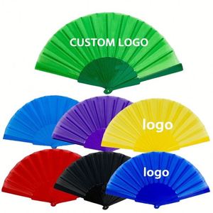 Factory Custom Design Bamboo Folding <b>Hand</b> <b>Fans</b> for Hot Summer Outdoor Plastic Handheld Carved Decoration DIY Painted Souvenir - Product Image 1