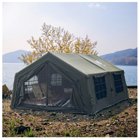 Tente de camping gonflable 17,2 pieds résistante à la pluie et à la neige, double couche, quatre saisons, installation rapide, deux chambres, salon, maison extérieure