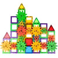 Set Puzzle magnetik mainan roda gigi, mainan Puzzle blok bangunan magnetik umur 3-6 tahun