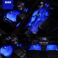 Lampe d'ambiance à LED pour pied de voiture avec télécommande USB sans fil Contrôle de la musique Modes multiples Intérieur automobile