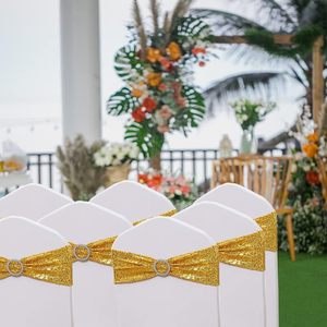 Spandex Lentejuelas Boda Silla Faja Hebillas Sillas Plegables Fiesta Baby Shower Decoración Silla Bandas - Product Image 2