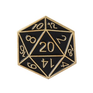 Broche de luxe en métal, motif dés D20, thème Dragons et jeux de rôle (DnD RPG), accessoire de mode pour hommes et femmes, vente en gros - Product Image 5