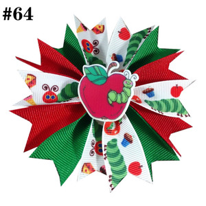 Nouvelle Collection : Nœud à cheveux 4,5'' pour la rentrée scolaire, motif livre, pomme et bibliothèque, pour les enseignants, accessoires capillaires - Product Image 6