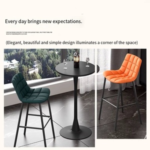 Mesa de <span class=keywords><strong>Bar</strong></span> Tulip Moderna, Icónica, con Pedestal, Mesa Alta de Bistro, Redonda, Blanca/Negra, para Oficina, Terraza o Balcón - Product Image 5