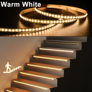 <strong>LED</strong> Stair COB <strong>Light</strong> <strong>Strip</strong> With Black PIR <strong>Motion</strong> <strong>Sensor</strong> Stair Lighting Controller Plug and Play for 0.5M 1M 16 Steps Staircase - Product Image 2