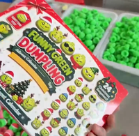 Calendrier de l'Avent de Noël 24 Jours, Pendentif Jouet Anti-stress TPR Squishy en Forme de Dumpling Vert, Cadeau pour Enfants