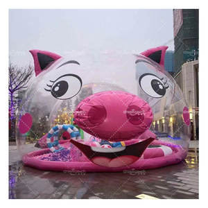 Château gonflable personnalisé de 200 m² Maison gonflable à bulles roses avec des millions de piscines à balles océaniques, terrain de jeu intérieur pour enfants - Product Image 5