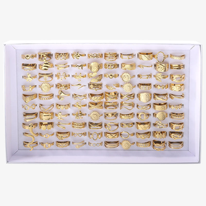 Anello Unisex Regolabile in Acciaio Inossidabile Placcato <span class=keywords><strong>Oro</strong></span> <span class=keywords><strong>e</strong></span> <span class=keywords><strong>Argento</strong></span>, Non Sbiadisce, Design Geometrico, Gioielli alla Moda Easywin - Product Image 3