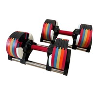 Ensemble d'haltères réglables à double tête en fer 16-40 kg, augmentation de 4 kg/2,5 kg, poignée moletée à changement rapide, options de couleurs, pour la maison et la salle de sport