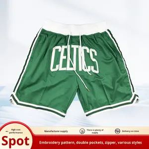 포켓 100% 폴리에스터 항 박테리아 여름 남여 공용 농구 반바지 스포츠웨어 용 보스턴 - Product Image 2