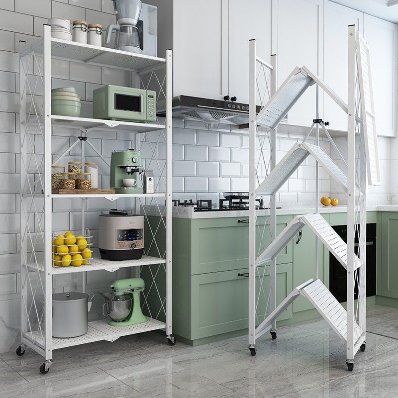 Metal Removable Folding Power Rack Collapsible Stackable Home Kitchen ...