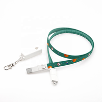Câble de charge universel multi-ports 6-en-1 en polyester avec lanière bandoulière, anti-perte, promotionnel, cadeau, PD 60W