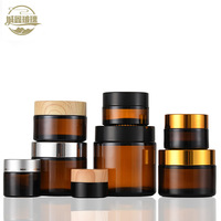 Emballage de soins de la peau personnalisés 5g 10g 30g 50g 100g pots en verre cosmétique de crème pour le visage givré mat clair avec couvercles à vis