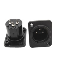 Connecteur FSocket CANNON 3 broches XLR Femelle Mâle Jack Boîtier métallique argenté Montage sur panneau Jacks Petit pied Carte Dragon Seat Micro-ondes