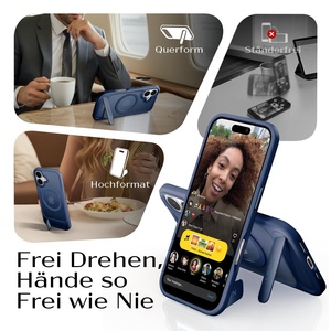 Étui LISEN pour <span class=keywords><strong>iPhone</strong></span> 17 Pro Max, orange cosmique, fin, mat, magnétique, avec support caché, coque de téléphone élégante et antichoc - Product Image 3