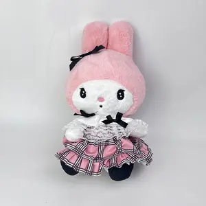 Plushies 8 Inches Skirt Melody Kuromi Stuffed Dolls Famous Anime Cartoon Plush Character Toys For Girls