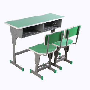 Bureaux doubles Chaises Fabricant direct Cours de tutorat Tables de formation Bureaux à hauteur réglable Écoles Métal moderne renforcé - Product Image 3