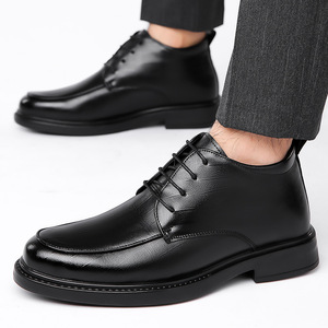 Chaussures habillées isolantes en cuir pour homme, style Oxford, à bout rond, à lacets, doublées de fourrure, semelle en caoutchouc, pour mariage et affaires - Product Image 2