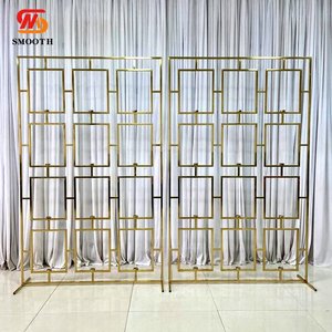 SMOOTH Geometric <b>Rectangular</b> Wedding Backdrop <b>Gold</b> Stainless Steel 150*240cm <b>Mirror</b> Design for Events Parties - Product Image 1