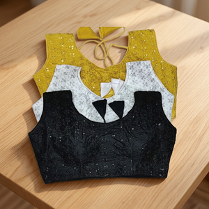 Ropa de fiesta nupcial de diseñador, ropa de fiesta tradicional Gujarati de alta calidad, blusa bordada, patrón de estilo de moda y diseño trasero - Product Image 2