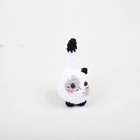 Peluche chat tricotée à la main, porte-clés mignon, idéal comme cadeau d'anniversaire et décoration de sac