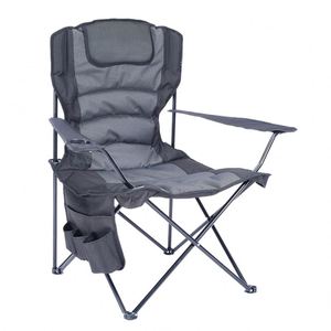 Modern Outdoor <b>Double</b> Layer Picnic <b>Chair</b> Comfortable Folding <b>Camping</b> Armrest Side Pocket Metal Outdoor Furniture for Park Use - Product Image 1
