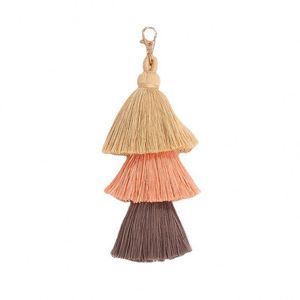 Handmade Bohemian Tassel Keychain Bag <b>Key</b> <b>Chain</b> Charm Handbags Pendant Boho Three Layered Tiered Tassels Keychains Purse Charms - Product Image 4
